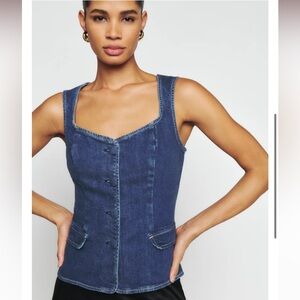 Reformation Asha Denim Top - Size 6